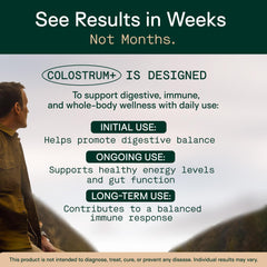 Adapt Naturals colostrum with lactoferrin label communicates added immune-support