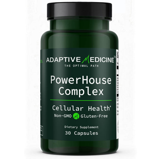 Adaptive Medicine PowerHouse Complex bottle with clean label for daily energy support.