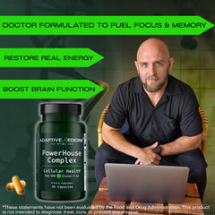 PowerHouse CoQ10 graphic emphasizes cellular energy support.