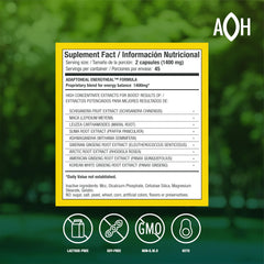 ADAPTOHEAL Energyheal capsules closeup highlights adaptogen blend for stress resilience