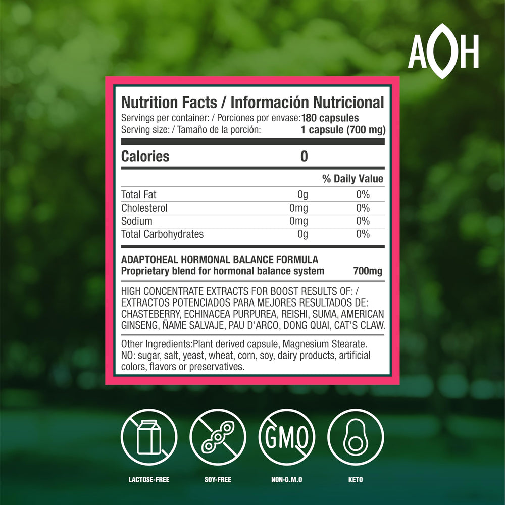 ADAPTOHEAL Hormobalance capsules arranged for everyday balance