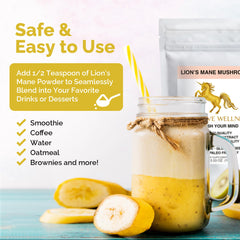 Powder dissolves easily in water, smoothies, or elixirs