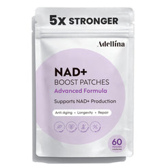 Adellina NAD+ Patch closeup shows clean ingredients for skin-friendly wellness
