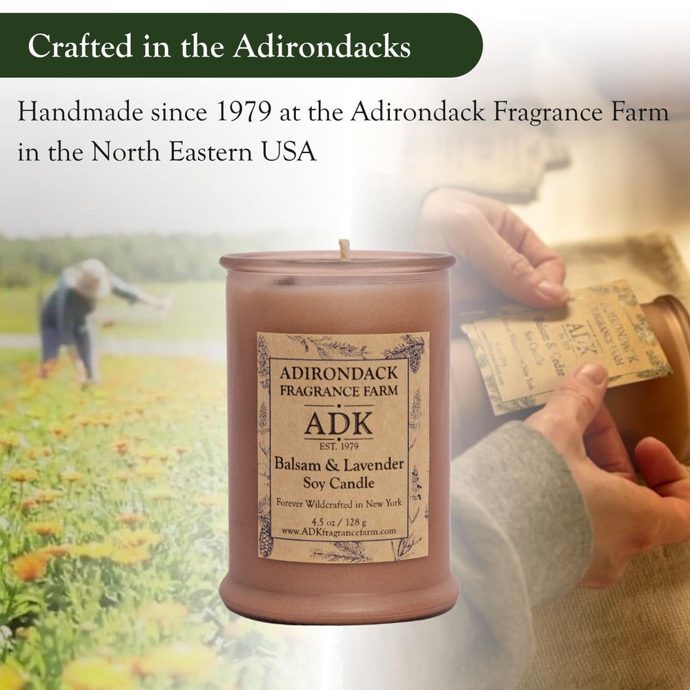ADK Balsam & Lavender candle gift ready presentation offers thoughtful home fragrance