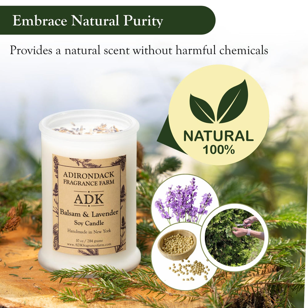 ADK Balsam & Lavender candle wax detail highlights natural oils for fragrance