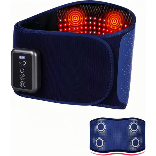 ADIUPUL cordless back massager belt blue front view for targeted relief