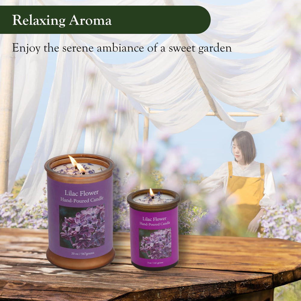 ADK Lilac candle label design highlights handcrafted USA quality