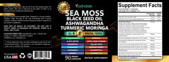 Adndale Sea Moss Capsules bottle back showing ingredients and vegan formula