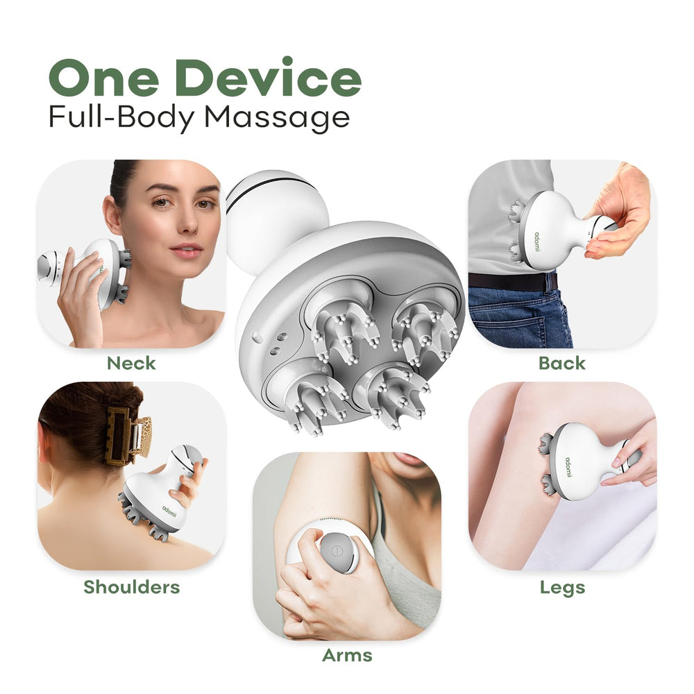 adomii user enjoying spa-like scalp massage in shower