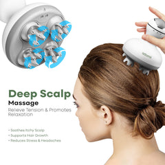 adomii waterproof head massager in bathroom use with IPX7 rating