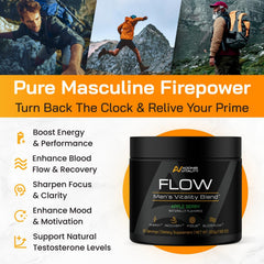 Glass of water with Adonis Vitality Flow powder for a convenient daily serving