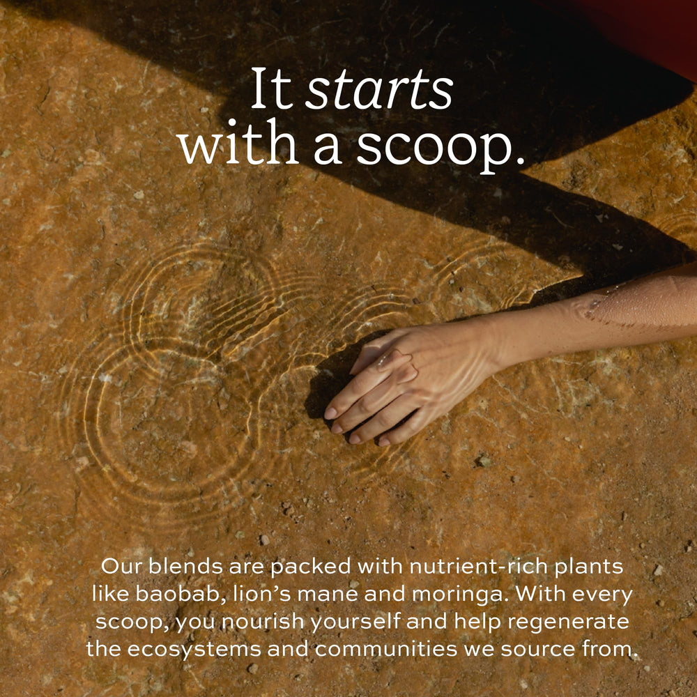 Aduna Energy Superfood Blend citrus pour illustrating refreshing taste