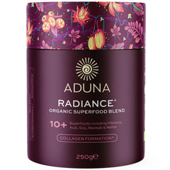 Aduna Radiance bottle pour for a radiant skin routine.
