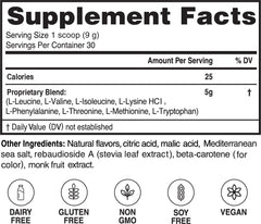 Advanced Amino Formula bottle pour showing convenient pre-workout use for performance support