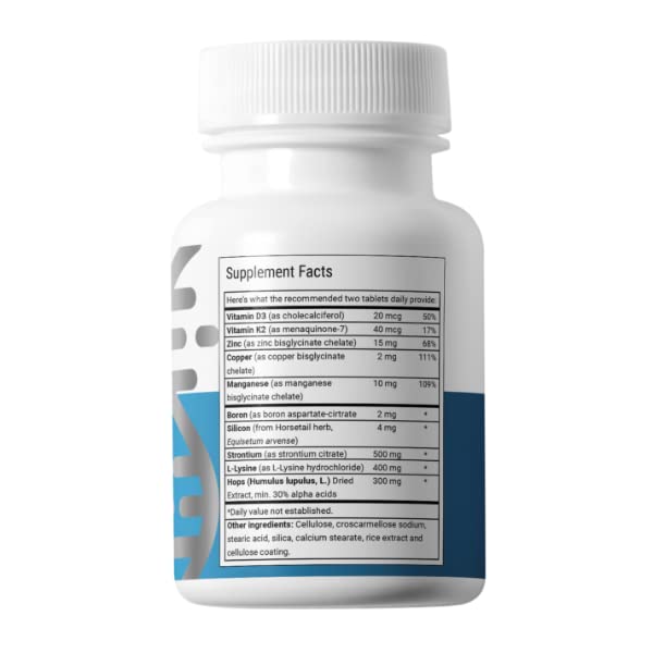 Advanced Bionutritionals strontium-silica tablets closeup highlights minerals for bone matrix