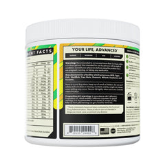 Advanced Energy no-maltodextrin label communicates a clean, sugar-free formulation for keto plans