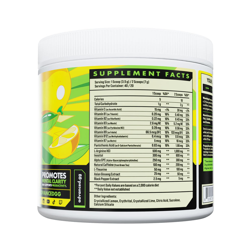 Packaging close-up showing zero sugar and green tea energy vibe