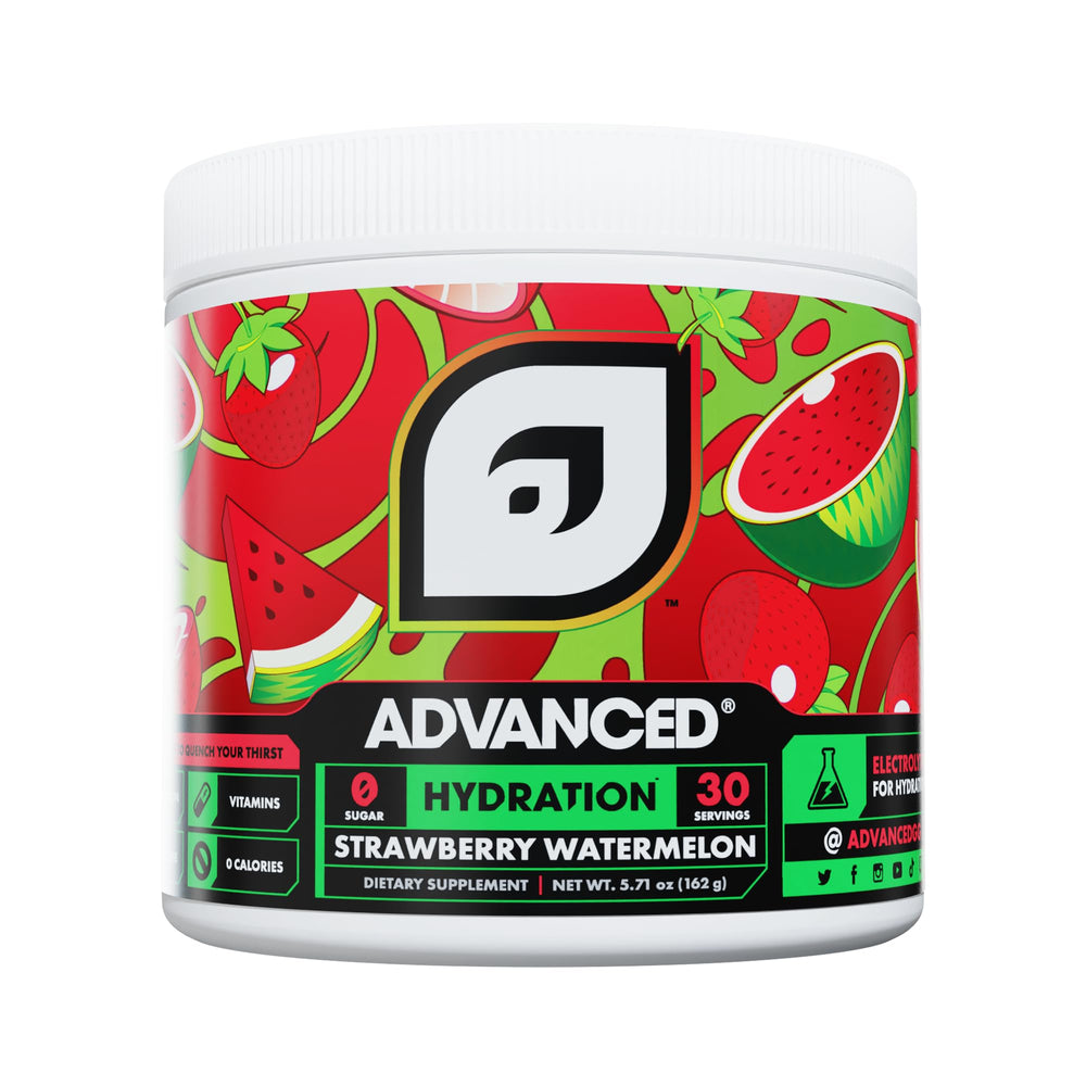 Advanced Hydration bottle pouring strawberry-watermelon flavor for zero calories hydration