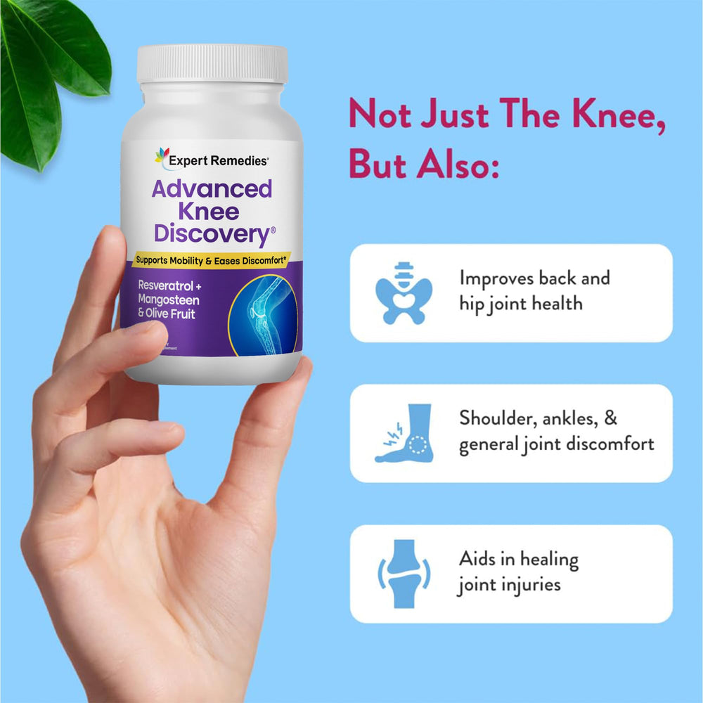 Advanced Knee Discovery Trans-Resveratrol highlights a daily wellness component.