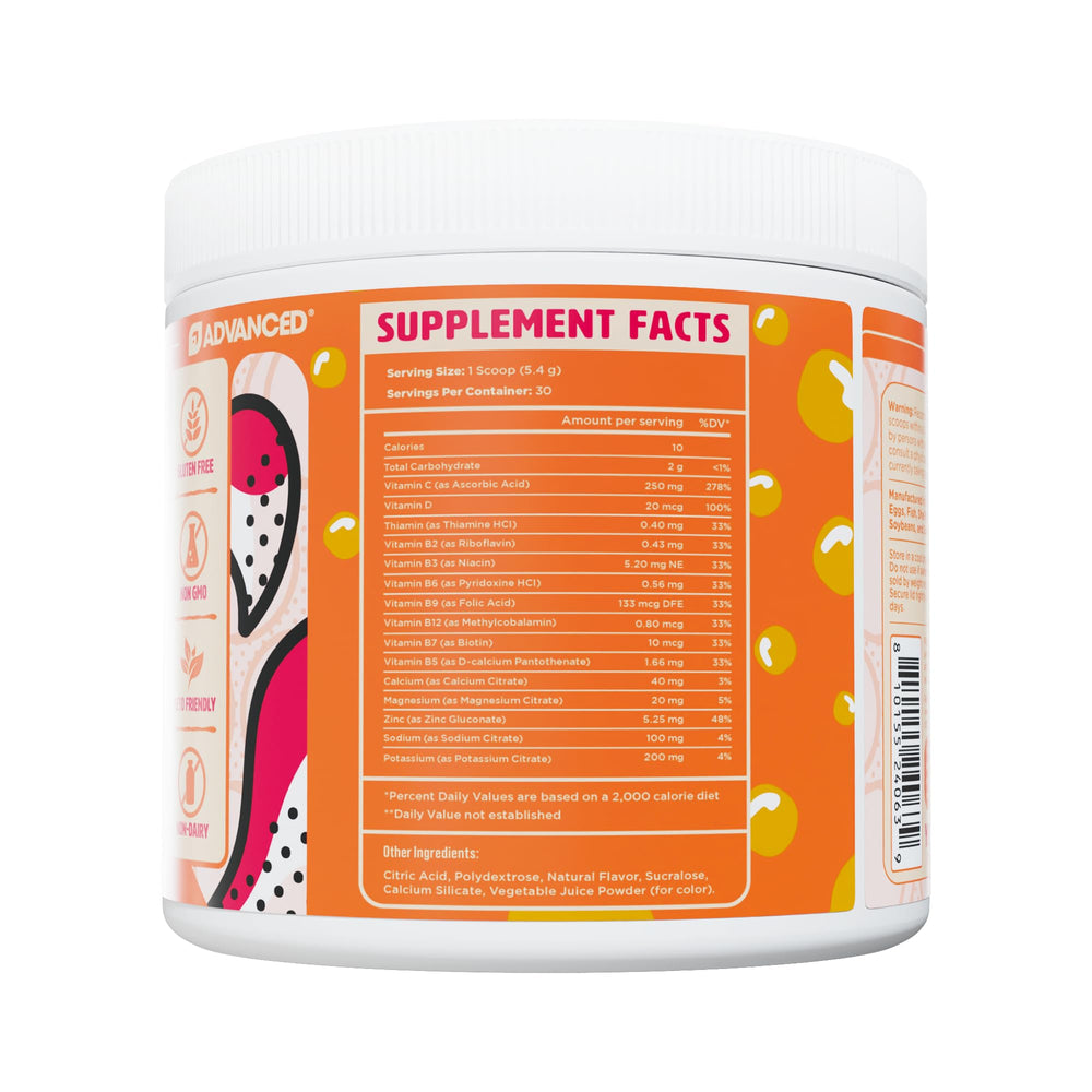 Advanced Peach Oolong hydration powder travel scene shows compact, portable sachets.