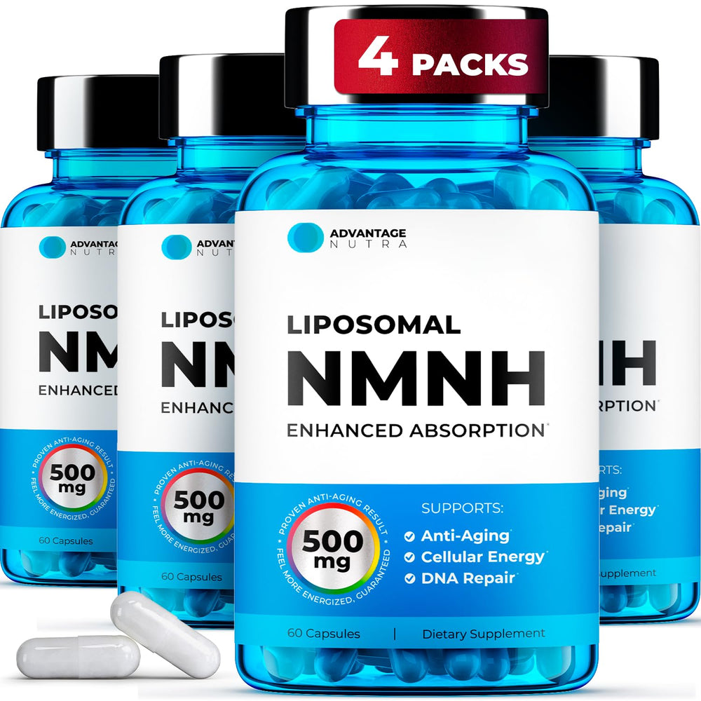 AdvantageNutra liposomal NMNH 500mg bottle for daily energy and focus.