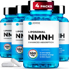 AdvantageNutra liposomal NMNH 500mg bottle for daily energy and focus.