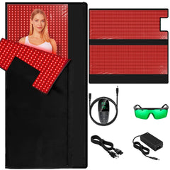 ADVARAYS red light therapy pad close-up highlighting dense LEDs for skin vitality support.
