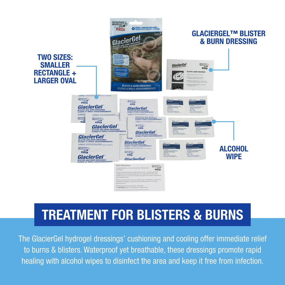 GlacierGel blister bandages start healing on contact