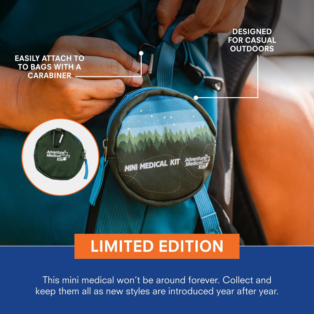 Adventure Medical Kits mini forest kit bandages, ready for minor wounds.
