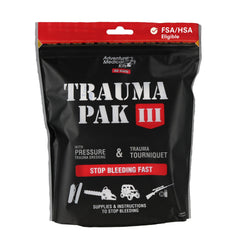 Adventure Medical Kits Trauma Pak III tourniquet for rapid bleed control in emergencies.