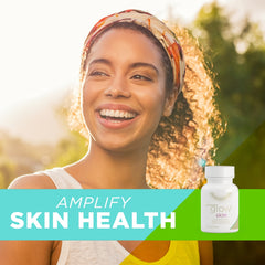 AdvoCare Glow Skin bottle in a lifestyle setting suggesting easy daily use