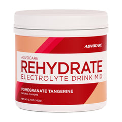AdvoCare Rehydrate bottle being poured for balanced hydration and steady energy