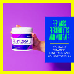 AdvoCare Rehydrate grape powder dissolves easily in water for refreshing flavor.