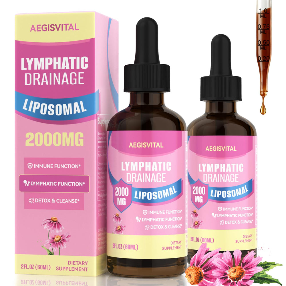 Aegisvital liposomal lymphatic drainage drops bottle for daily wellness
