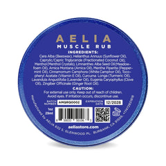 AELIA Muscle Rub applied on shoulder to ease tension with a non-greasy finish.
