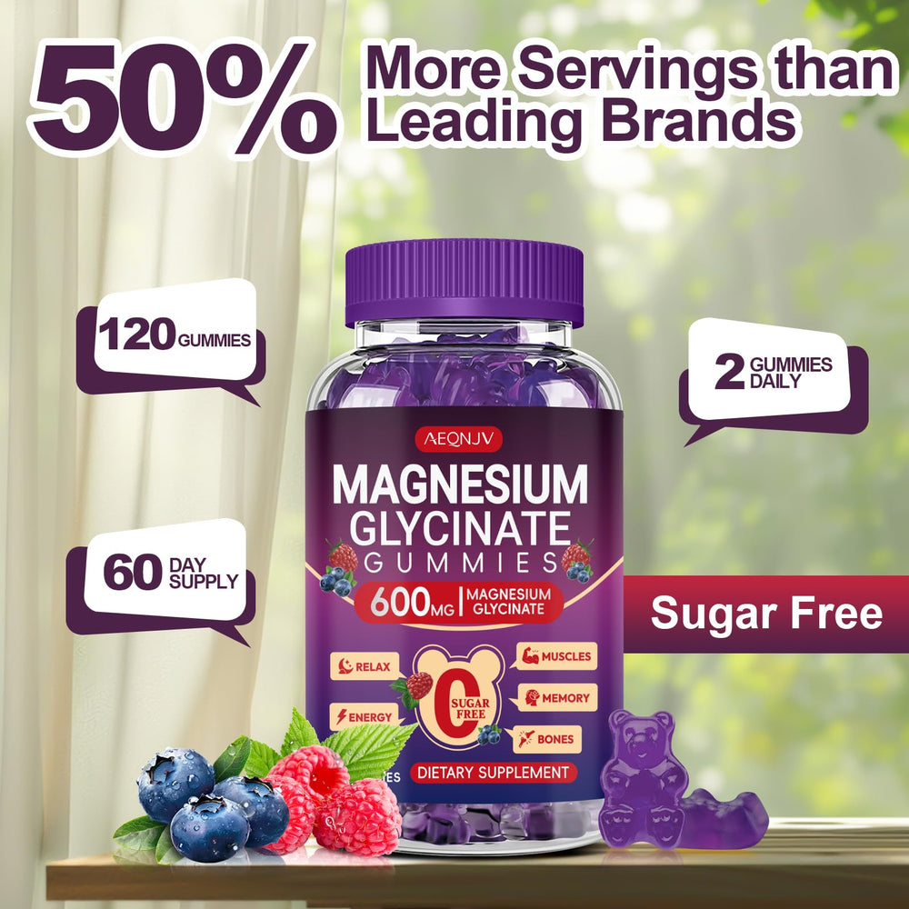 AEQNJV mixed berry gummy close-up emphasizes flavor and wellness benefits.