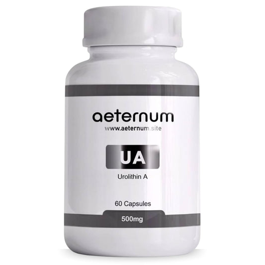 Aeternum Urolithin A capsules bottle for daily health support.
