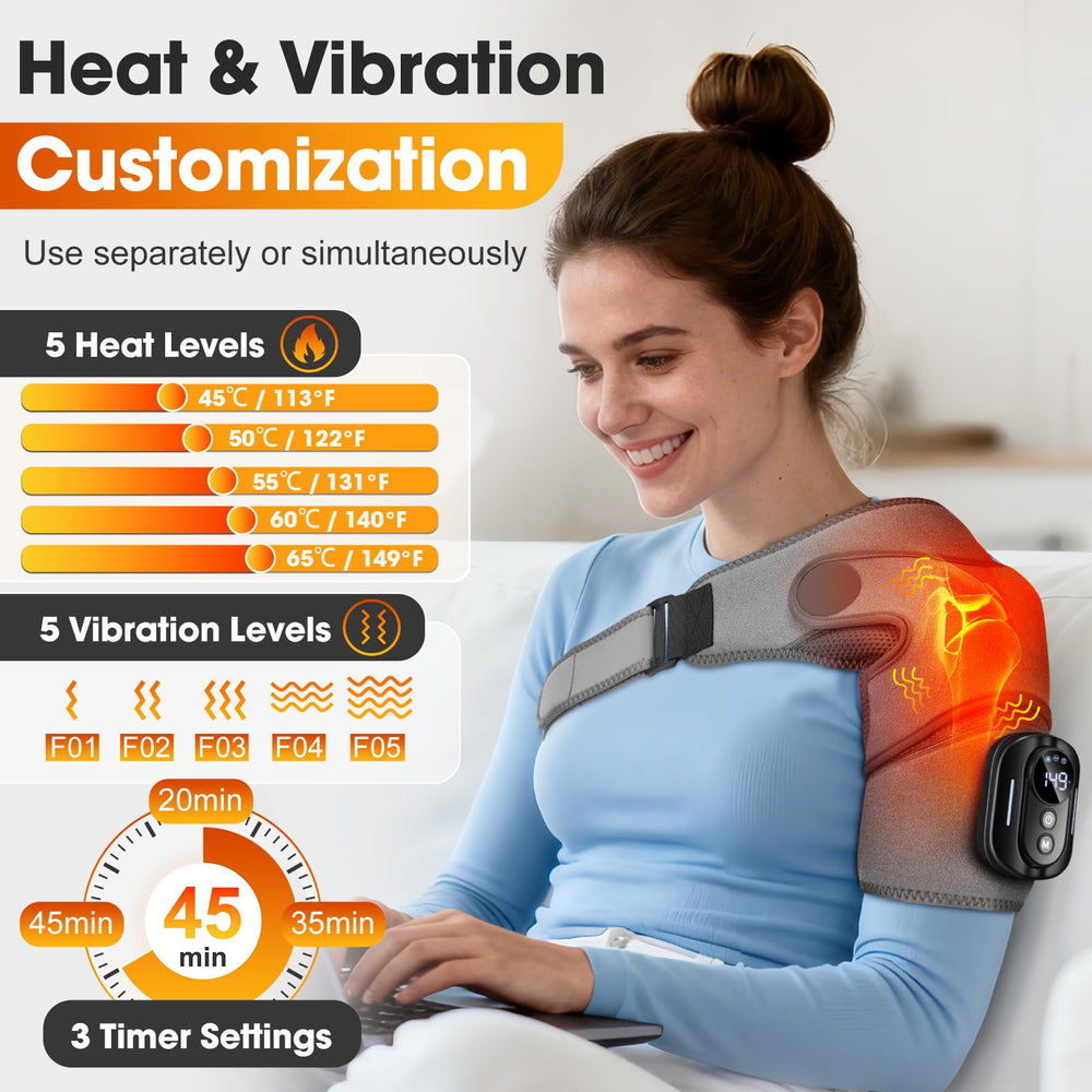 AFDEAL shoulder wrap showing five heating levels customization