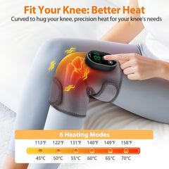 AFDEAL knee wrap showing six heat levels for customizable comfort