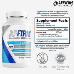 AFFIRM packaging view showcases product branding and bottle design.
