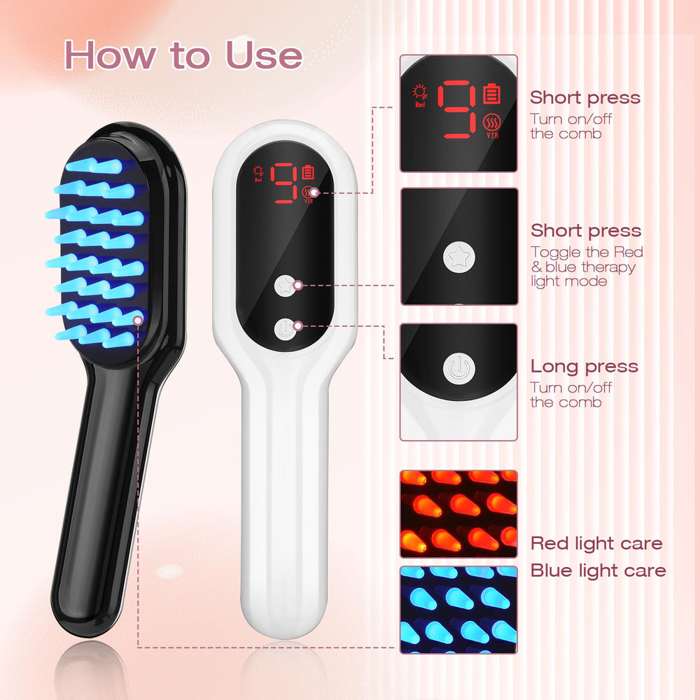 AFFLAT 3-in-1 comb uses one-button control for easy operation.