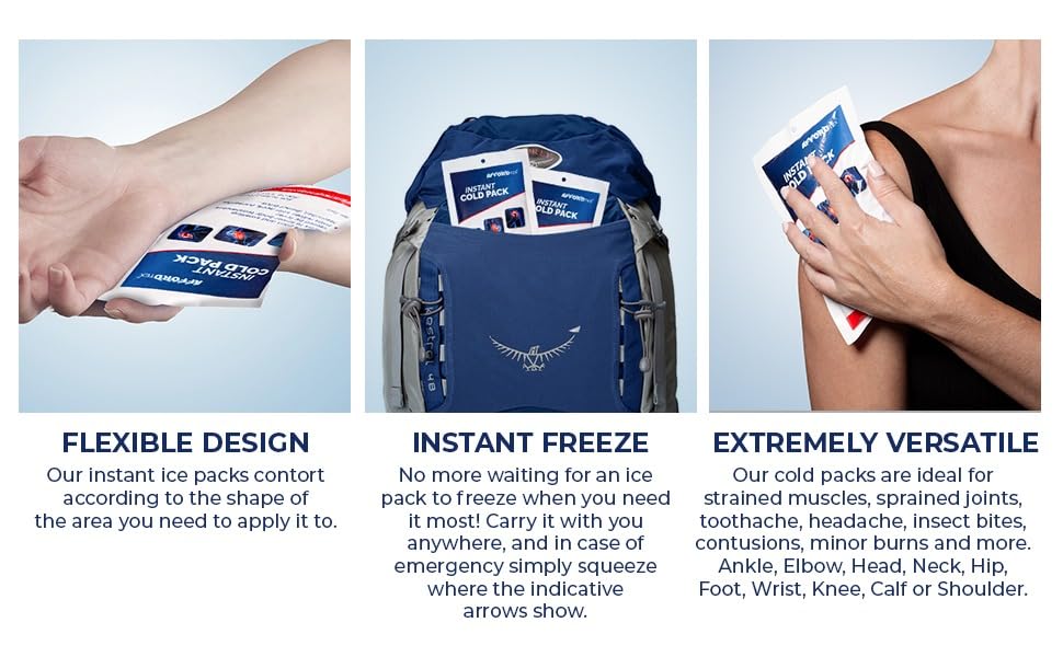 Affordtex outdoor first-aid ice pack ideal for camping and hiking scenarios.