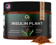 Afiyah Organic Costus Igneus leaf powder jar for daily wellness.
