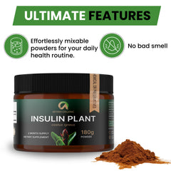 Afiyah Organic Costus Igneus powder scoop beside a glass of tea.