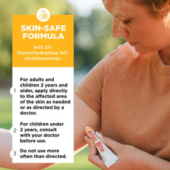 Applying After Bite Xtra Formula gel on skin for itch relief.