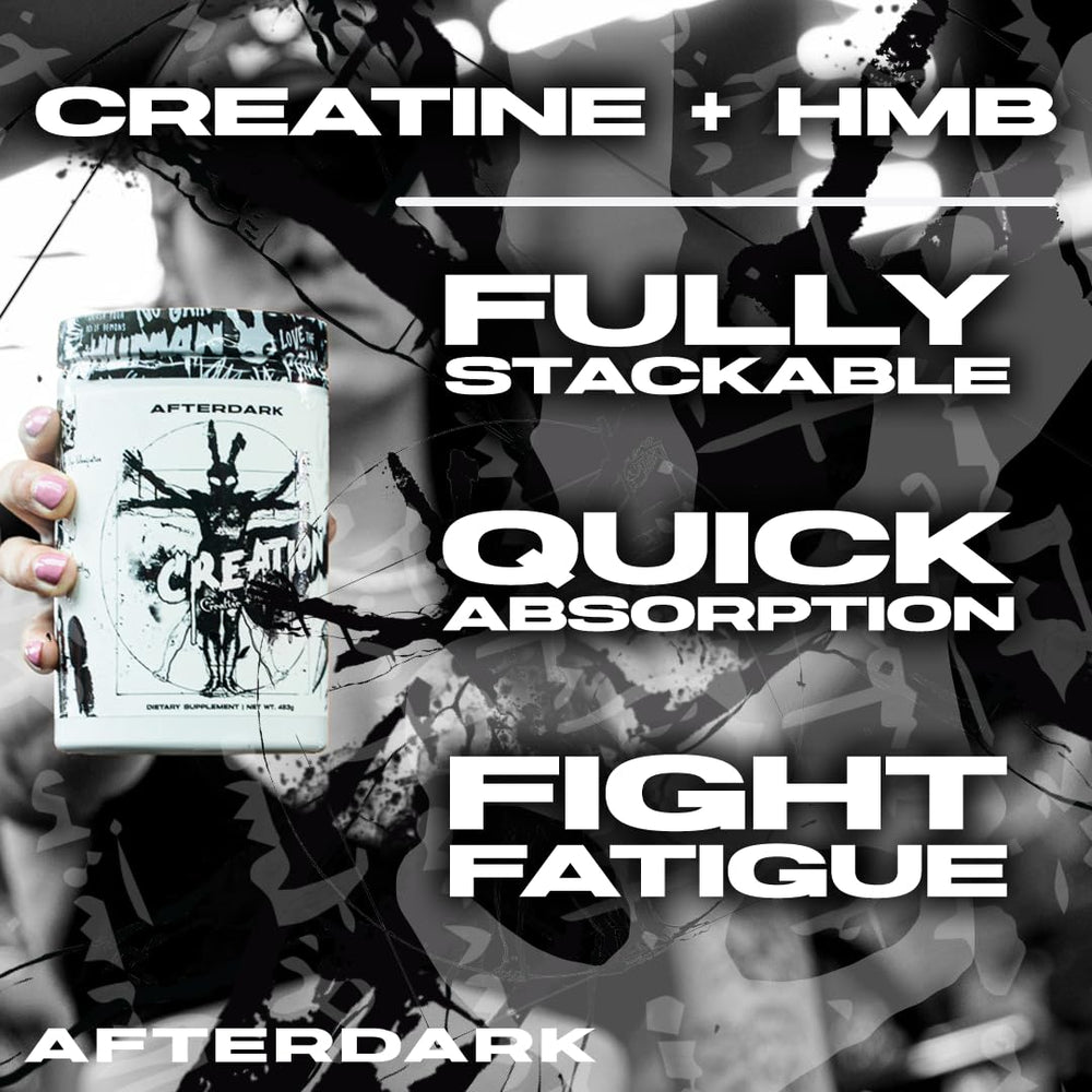AfterDark Creation Creatine Matrix workout scene illustrating real-world training support.