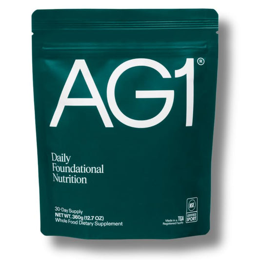AG1 refill pouch classic formula for convenient daily nutrition on the go.