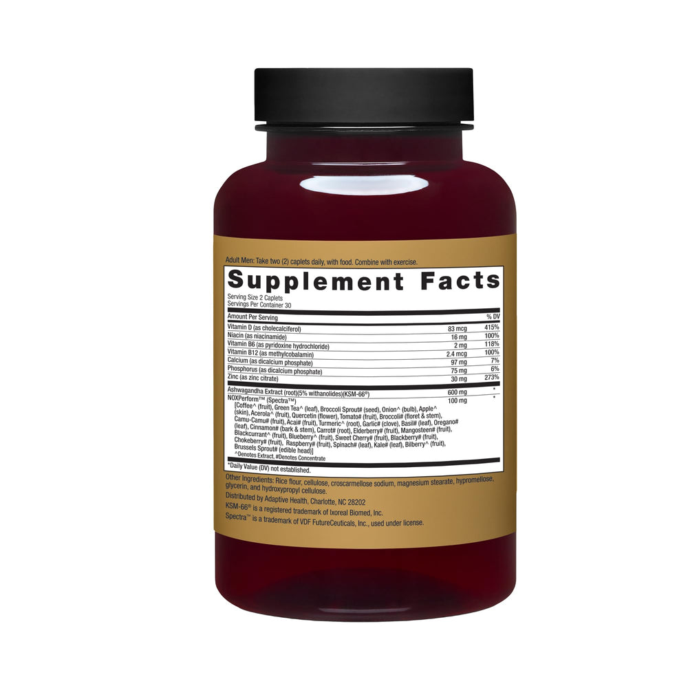 Ageless Male Max caplets close-up, compact supplement for workouts
