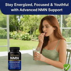 Ageless NMN bottle front view ready for everyday use.