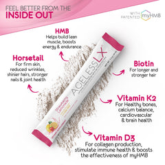 AgelessLX hmb-collagen-enhancer blend bottle featuring collagen-supporting ingredients.